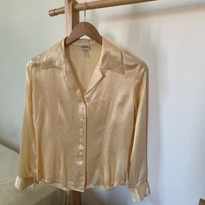 Vintage Long Sleeve Champagne Blouse